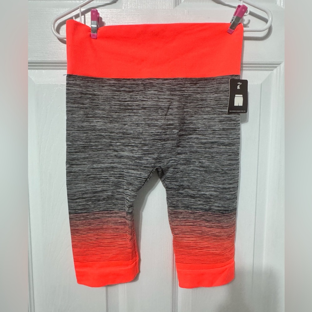 Womans Neon Orange and Gray Bottoms